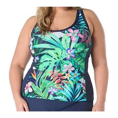 Beach House Plus Size SwimSuit Top Tankini NEW Size 16W $96 Tropical Vacation - Image 1 of 4