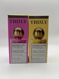 Truly Luxury Body Oil Duo | Golden Glaze + Birthday Sex | 2-Pack Shimmer Oils - Picture 1 of 2
