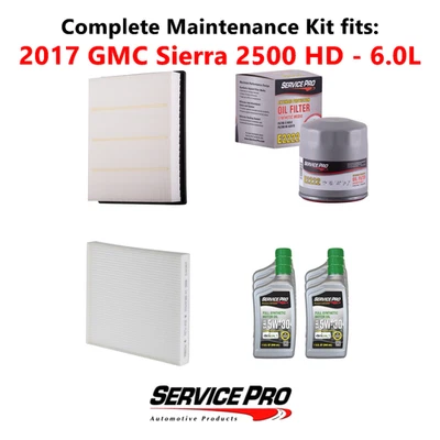 2017 GMC Sierra 2500 HD 6.0L Complete Oil, Air & Cabin Filter Kit (5W-30) - Image 1 of 4