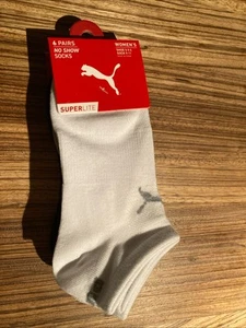 NWT- PUMA Women's No Show Socks, Black/White/Grey  5-9.5 Shoe Size-6 Pairs - Picture 1 of 4