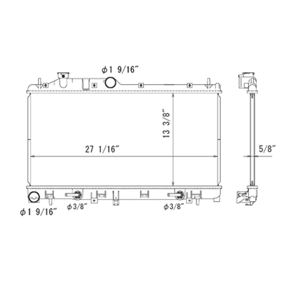 RAD13092 New Replacement Radiator Fits 2016-2017 Subaru Crosstrek - Image 1 of 1