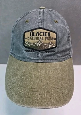 Sombrero Parque Nacional Glaciar ala larga correa espalda parche bordado gorra vintage Foto 1 de 4