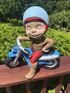 Vintage MAC Ceramic Boy Motorcycle Dirtbike Rider 1972 Honda cl trail 175 - Picture 1 of 17