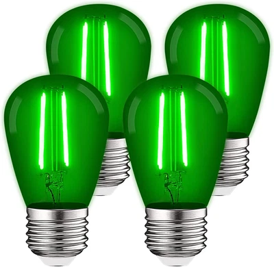 S14 Edison LED Green Light Bulb, 0.5W, Colored LED Bulbs for Outdoor St - Image 1 of 4
