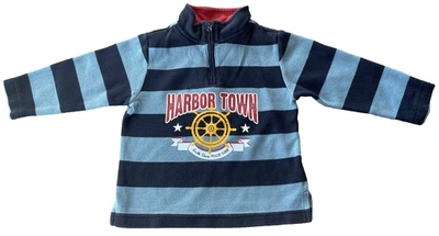 2006 GYMBOREE Old Town Harbor 码头条纹半拉链 Mockneck 套衫 3T 3 年 — 第 1/4 张图片
