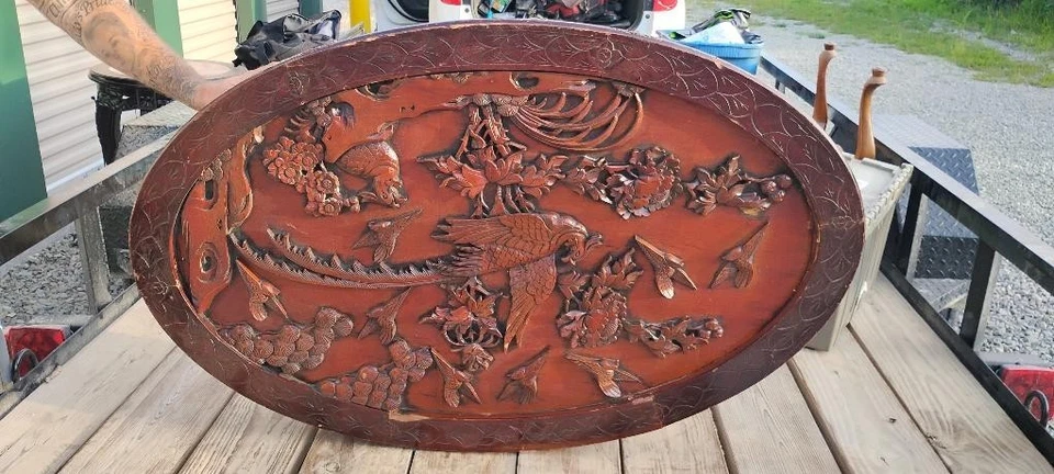 Mesa antigua china de palo de rosa tallada a mano Foto 1 de 4