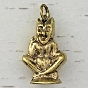 Vintage Lucky PIXIE Charm BRASS Cornish Pisky Piskie Pixy Pendant Tamper ref.165 - Picture 1 of 4