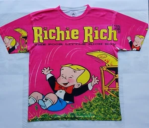 T-shirt Richie Rich sublimata cartone animato anni 70 80 90 divertente cultura pop - Foto 1 di 4