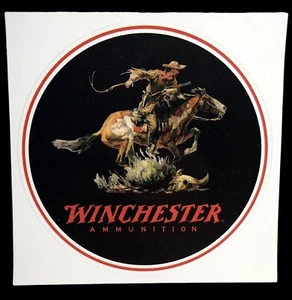 Winchester Ammunition Firearms Logo Glossy Decal Sticker 4 1/4" Diameter - Picture 1 of 2