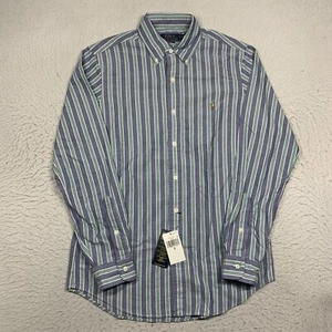 Polo Ralph Lauren Oxford Shirt Mens Small Blue Striped Button Down Long Sleeve - Picture 1 of 13