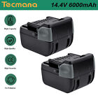 2x 14.4V 6000mAh Battery for Hitachi BSL1430 BSL1415 329083 329877 UB18DAL WH14DCL