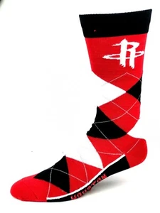 Houston Rockets Red Black & White Argyle Crew Dress Socks - Bild 1 von 2