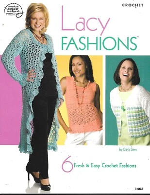 American School of Needlework #1403 Lacy Fashions 6 Designs - Crochet - Image 1 of 2
