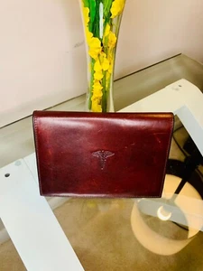 One Of A Kind Bosca Leather Wallet With The Staff Of Hermes Symbol - Picture 1 of 4