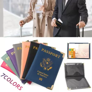Estuche protector para pasaporte clip soporte para pasaporte cubierta boleto aéreo paquete pasaporte - Imagen 1 de 26