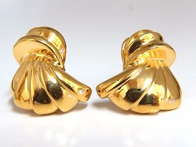 14kt shell form 3d clip on earrings 19 gram** - Image 1 of 4
