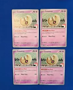 Lunatone x4 Play! Pokemon Prize Pack Series 3 / 4 Non-Holo Stamped Promo 092/197 - Picture 1 of 2