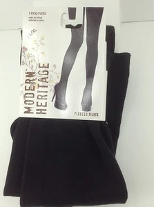 Women's MODERN HERITAGE Brand Black FLEECED Tights - $24 MSRP - 50% off - Picture 1 of 4