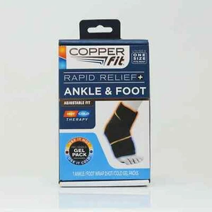 COPPER FIT KNÖCHEL FUSSBANDAGE WICKEL SCHNELLE LINDERUNG UNISEX ONE SIZE HEISS KALT THERAPIE - Bild 1 von 6