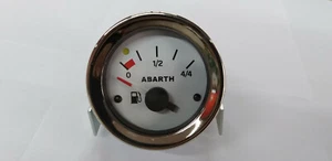 STRUMENTO LIVELLO BENZINA BIANCO CON SCRITTA ABARTH 52MM FIAT 500  - Picture 1 of 1