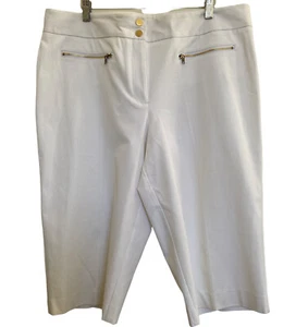 Pantalones capri blancos para mujer Alfani talla 16 mezcla de algodón elástico - Imagen 1 de 4