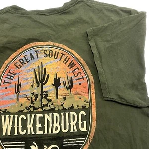 Wickenburg Arizona Men Large Graphic Shirt Green Short Sleeve Destinations Shirt - Picture 1 of 9