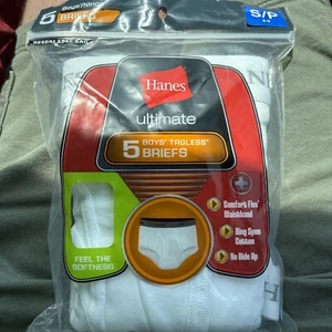Hanes A1841 Boys White 4-Pack Ultimate Briefs Size Small - Picture 1 of 2