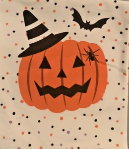 Table Runner Placemats 5 Piece Set Halloween Pumpkins Bats and Polka Dots - Picture 1 of 3