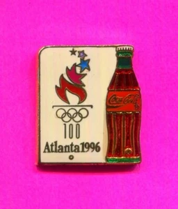 1996 OLYMPISCHE PIN COCA COLA PIN FLASCHENSTIFT MIT WEISSER FACKELNADEL RECHTS - Bild 1 von 1
