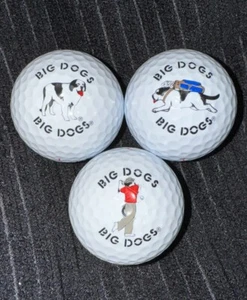 Vintage Set Of 3 Top Flite Big Dogs Logo XL High trajectory Golf Balls OG RARE - Picture 1 of 4