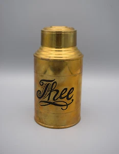 Lata de té con acabado THEE latón macizo - Imagen 1 de 3