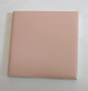 1 Wall Tile Mosaic USA 4-3/8" Square Satin Creamy Peach Pink Ceramic 1950s Retro - Picture 1 of 8
