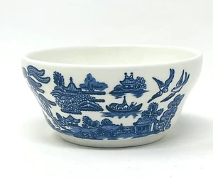 Churchill England Blue Willow Sugar Bowl White Blue Ceramic Porcelain Asian Bird - Picture 1 of 16