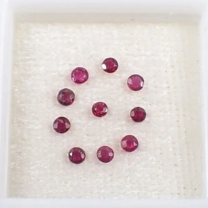 Qty 10 Pieces Round 2.0 mm Red-Pinkish Natural Ruby Gemstone, 0.55 carat - Picture 1 of 7