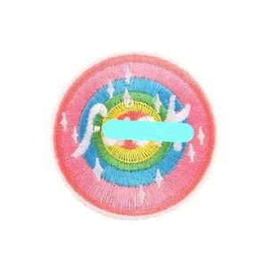 F*** (blurred photo) Round Rainbow Patch Funny Biker Embroidered - Iron/Sew On - Picture 1 of 2