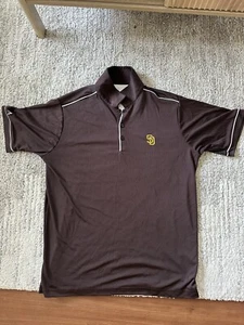 San Diego Padres Polo Shirt L Brown Antigua - Picture 1 of 2