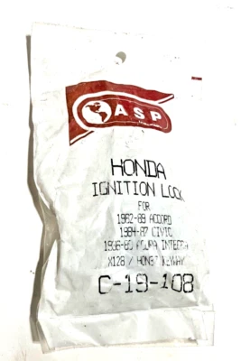 Новый замок зажигания ASP C-19-108 Honda 2 ключа 82–83 аккорд 84–87 Civic 86–89 Integ - Изображение 1 из 4