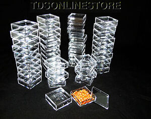 2 By 2 Inch Square Clear Acrylic Bead/Gem Storage Boxes 50 QTY