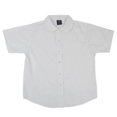 Girls White Blouse T85951 Peter Pan Collar U.S.POLO Plus Sizes 10 1/2 - 16 1/2 Foto 1 de 2