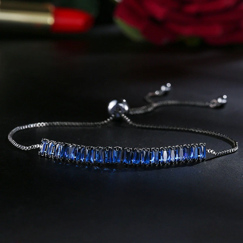 European Handmade London Blue Topaz Gemstone Silver Charming Bracelets 7.5 Inch - Image 1 of 4