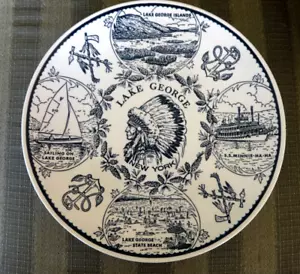 VTG LAKE GEORGE NATIVE AMERICAN INDIAN MARITIME IRONSTONE PLATE ENCO NATIONAL - Picture 1 of 11