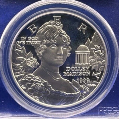 PR70 1999-P DCAM Dolley Madison Commemorative Silver Dollar PCGS *7342 - Image 1 of 4