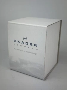 NEW SKAGEN DISPLAY WATCH PRESENTATION STORAGE BOX WITH PILLOW BLUE & CREAM EMPTY - Picture 1 of 2