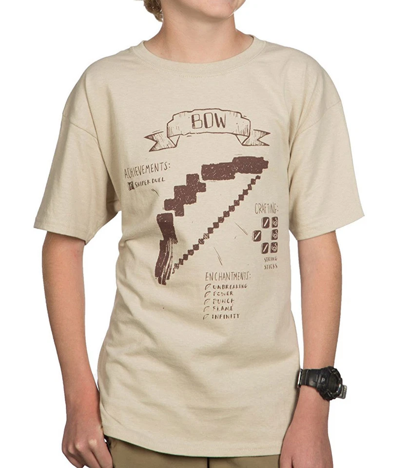 Camiseta Minecraft Bow Diagram Juvenil - Camiseta Oficial Mojang Sandbox Videojuego Foto 1 de 1