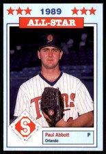 1989 Jennings Southern League All-Stars Paul Abbott Orlando Twins #14