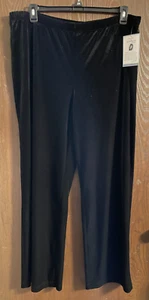 Jaclyn Smith Womens Black Velour Pants Size 1X - NWT - Picture 1 of 2