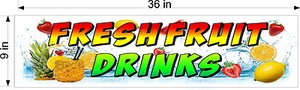 SIGNO PLÁSTICO CORRUGADO 9" X 36" FRUTAS FRESCAS BEBIDAS ¡NUEVO! - Imagen 1 de 3