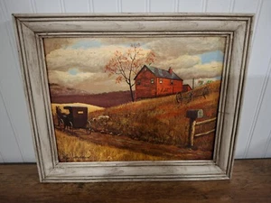 Vintage Framed Guy Coheleach Homecoming Lithograph Rustic Rural Scene - Picture 1 of 5