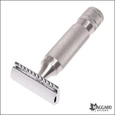 Maggard Razors MR8 Stainless Steel Handle Safety Razor with Chrome Head