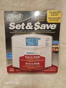Hunter 44260 Set and Save 5+1+1 Programmable Thermostat - White - Picture 1 of 1